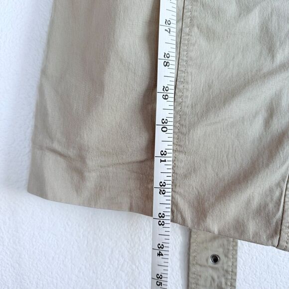 EUC Toccin NY Sleeveless Belted Wrap Trench Mini Dress in Khaki Tan Size 0 - Picture 13 of 15